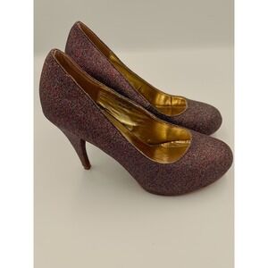 Bumper Rainbow Glitter Platform Pumps Stiletto Heels MultiColor WAKE02A Size 6.5